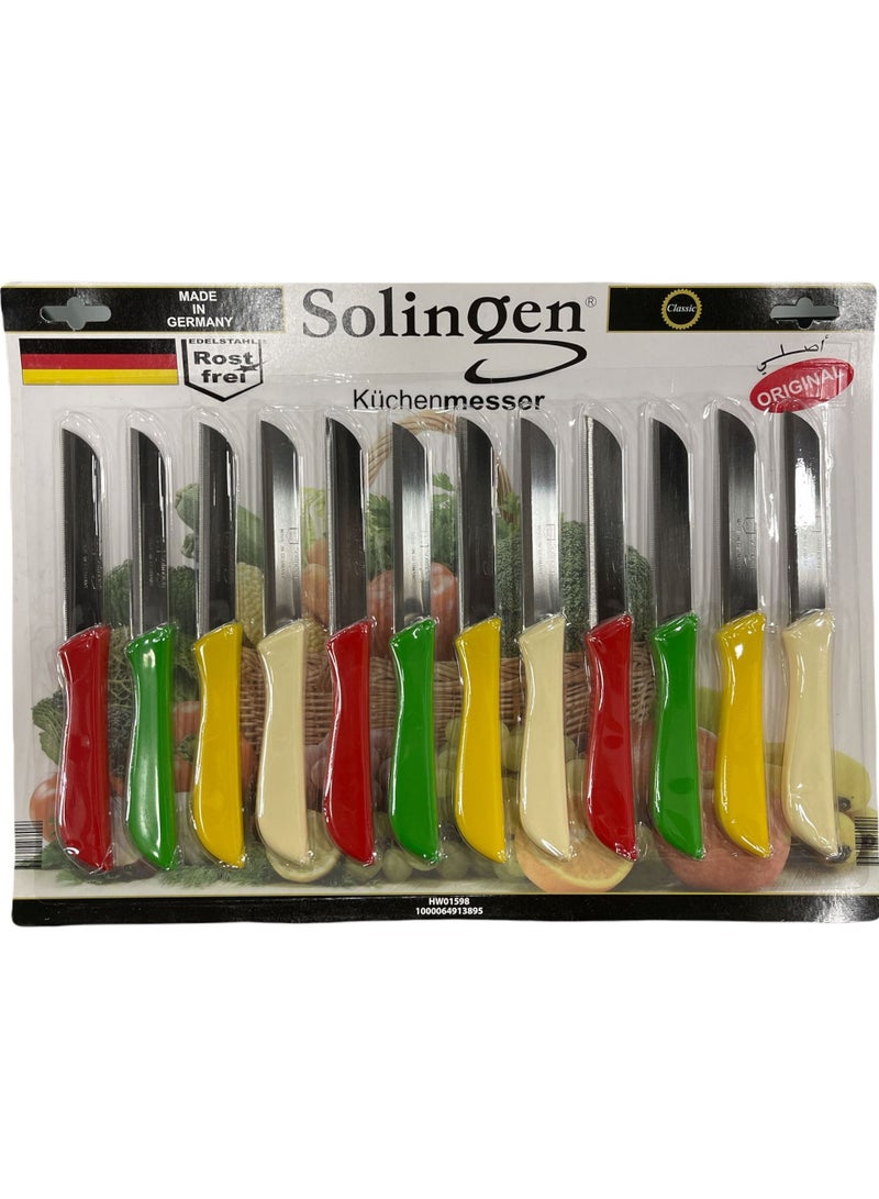 Solingen Knife 12Pcs S Solid Color