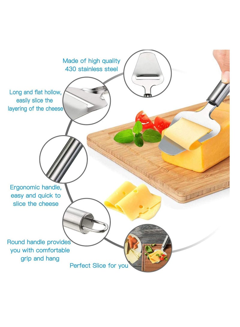 2 Pieces Cheese Slicer Set, Stainless Steel Wire Cheese Slicer with Cheese Plane Tool, Adjustable Thickness Cheese Cutter for Soft, Semi-Hard, Hard Cheeses Kitchen Cooking Tool for Cooking