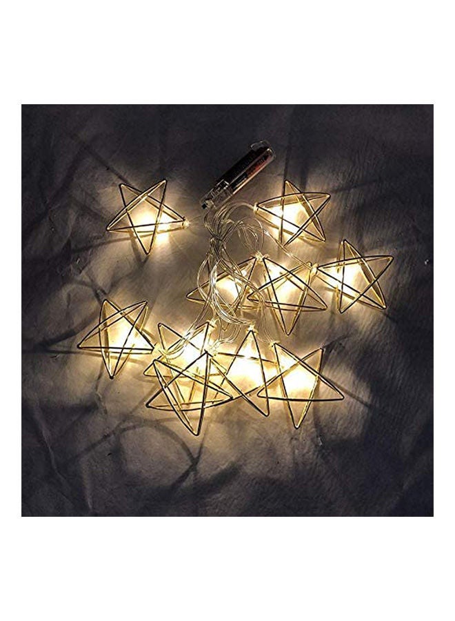 (1 Set) Eid Mubarak Led Star Light String, 2M Ramadan Eid Mubarak Star Shape Interior, Bedroom Home Decoration Clear