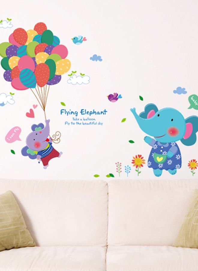 Flying Printed Removable Wall Sticker Multicolour 60 x 40centimeter