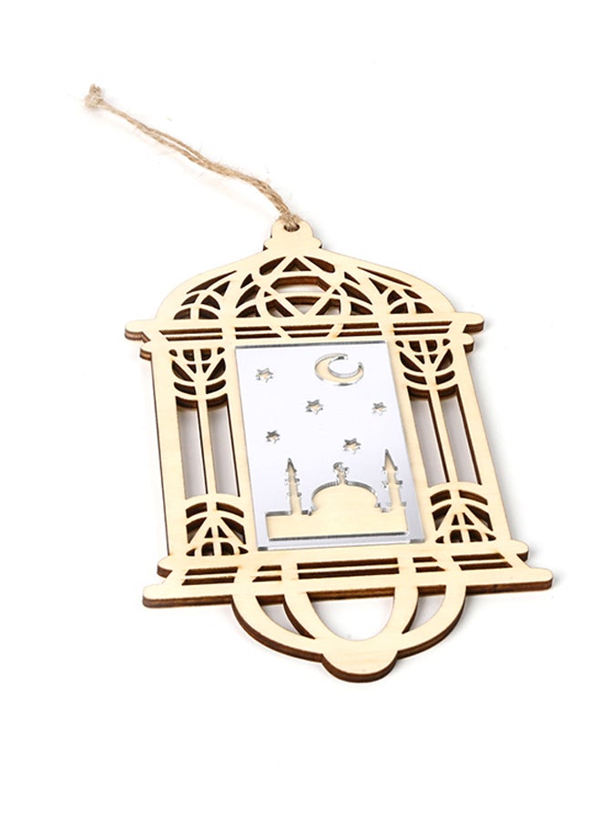 10-Pieces Wooden Ramadan Hanging Pendants With Ropes Brown 22.2x0.6x12.2cm
