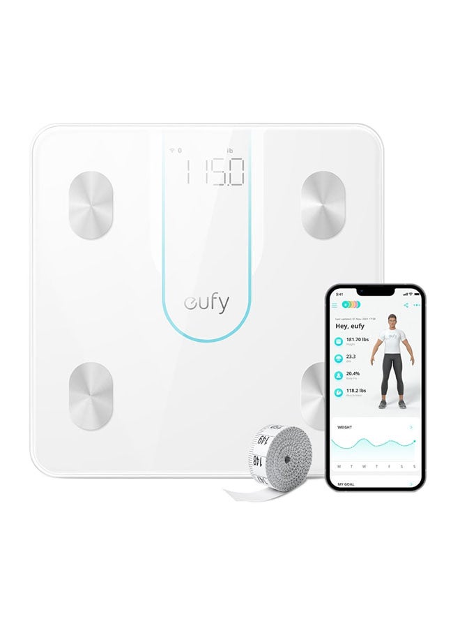 Digital  Smart Scale P2  with Wi-Fi and Bluetooth white