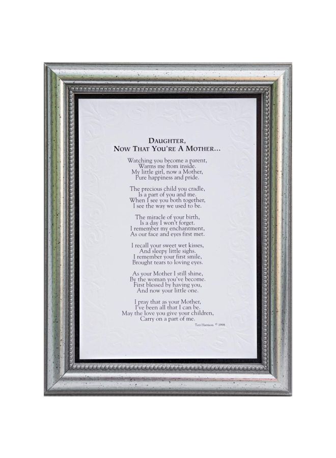 Now That You're A Mother Theme Photo Frame Silver 7.5x0.8x5.5inch