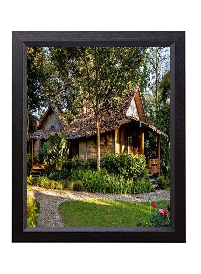 Decorative Wooden Hanging Photo Frame Black 11x8.5inch
