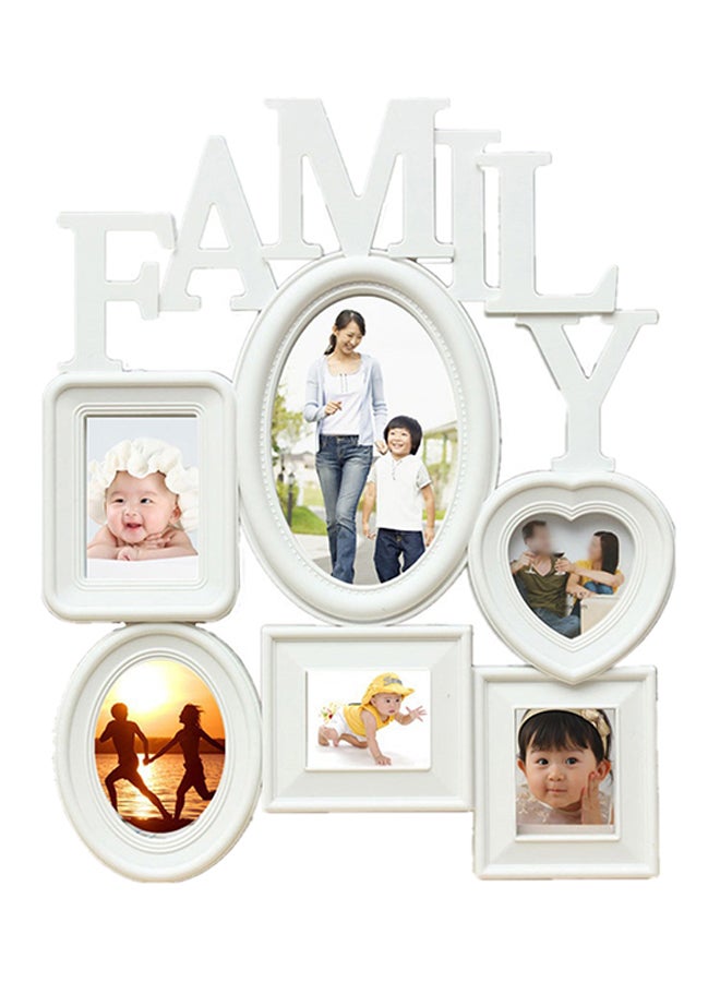 Wall Hanging Family Photo Frame White 30x37centimeter