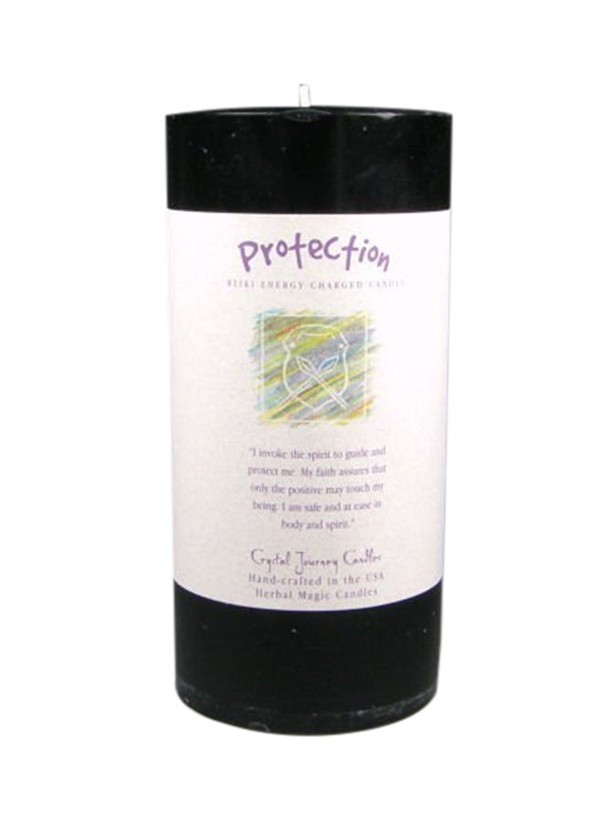 Reiki Charged Pillar Candle Black 6X3X3inch