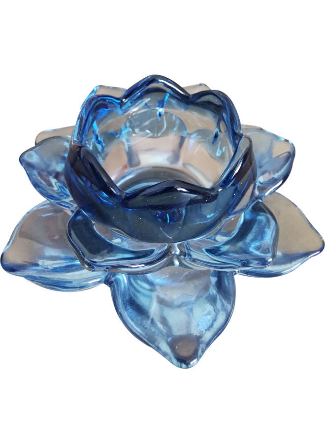 Stylish Design Flower Shape Candle Holder Blue 10cm