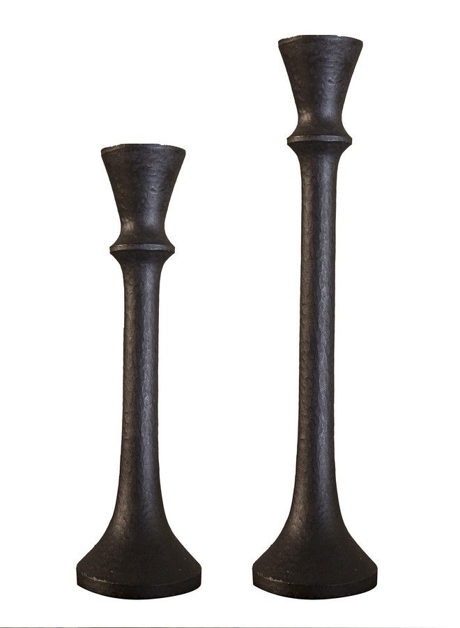 GiveU 7‘’& 9‘’ Candlestick Stand Candlelight Dinner Holder, Home Decoration, 2 Pack, Brown