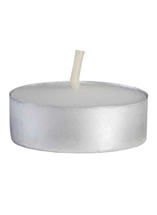 100-Piece Tea Light Candle Set Silver/White