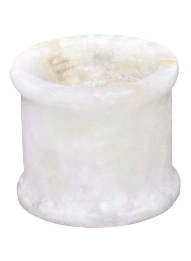 Alabaster Stone Hand Carved Candle Holder White