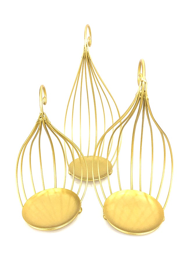 3 -Piece Candle Holder Stand Gold #nu11#cm