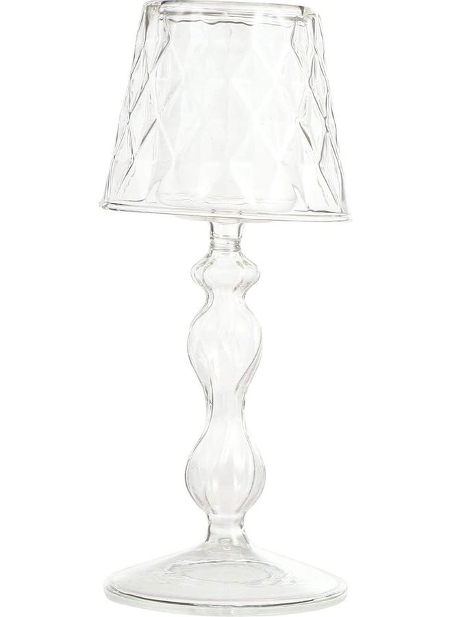 Lamp Shape Tealight Holder Clear 19x8cm