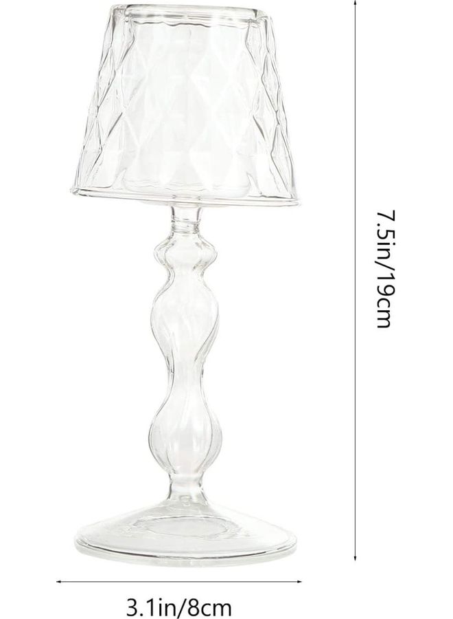 Lamp Shape Tealight Holder Clear 19x8cm