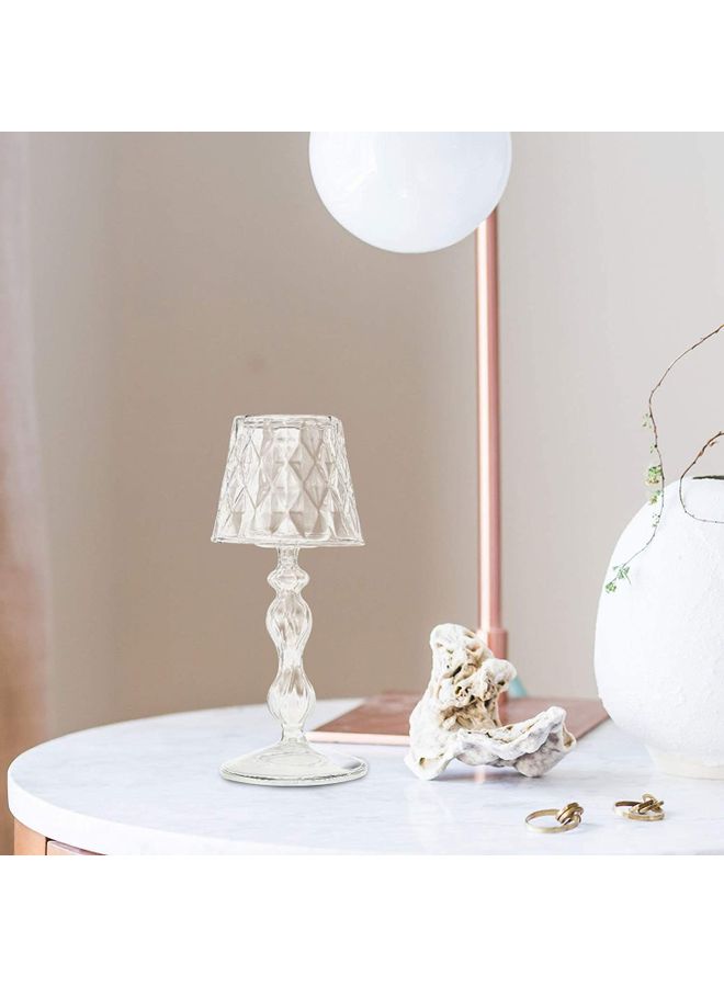 Lamp Shape Tealight Holder Clear 19x8cm
