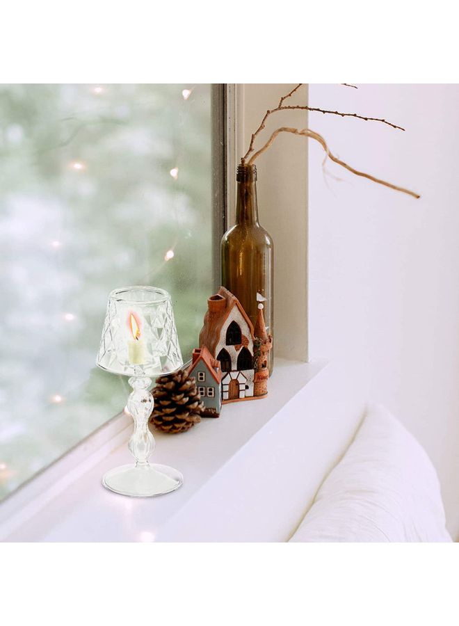 Lamp Shape Tealight Holder Clear 19x8cm