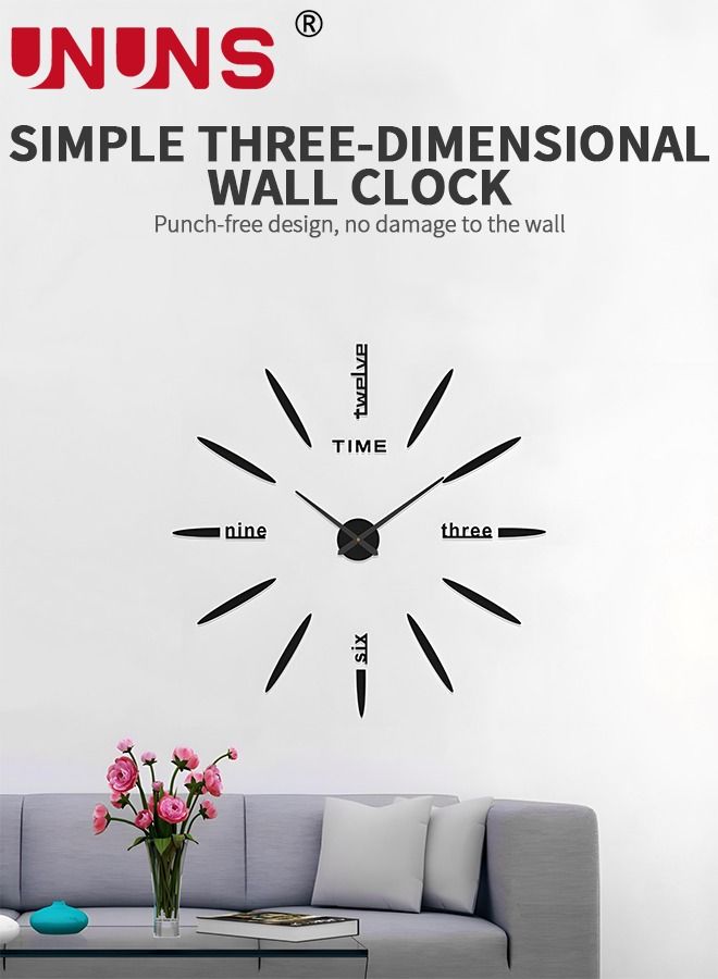 DIY Wall Clock,3D Surface Mirror Wall Clock Modern Design Large Mute DIY Wall Watches Stickers For Living Room Bedroom Home Decor