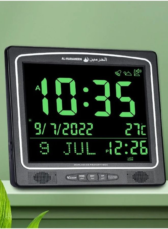 Muslim Digital Azan Clock For Prayer HA-7009 Black
