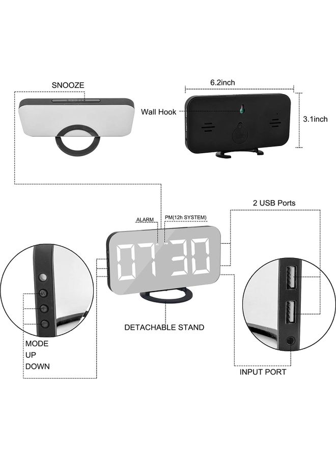Digital Clock Large Display black