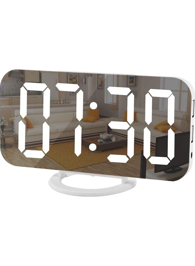 Digital Clock Large Display White 6.2 x 0.5 x 3.1cm