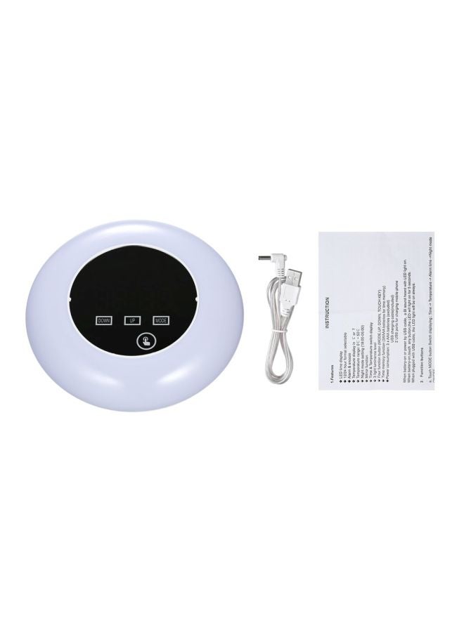 Digital LED Touch Mirror Alarm Clock White/Black 6.1x3.9x4.9inch