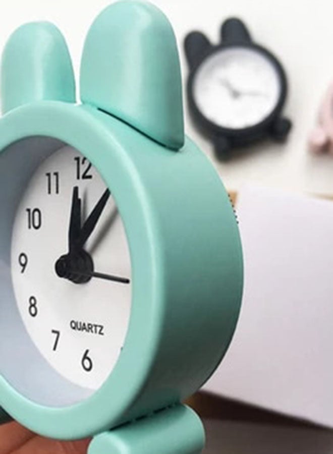 Mini Compact Analog Alarm Clock Blue 7 x 5cm