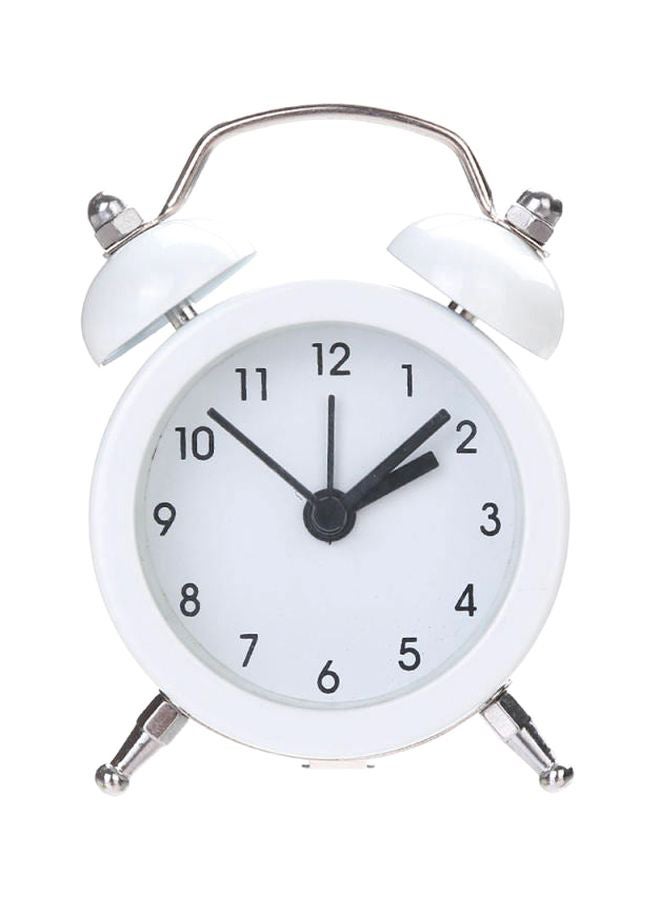 Mini Classic Alarm Clock White 7.7x5x5centimeter
