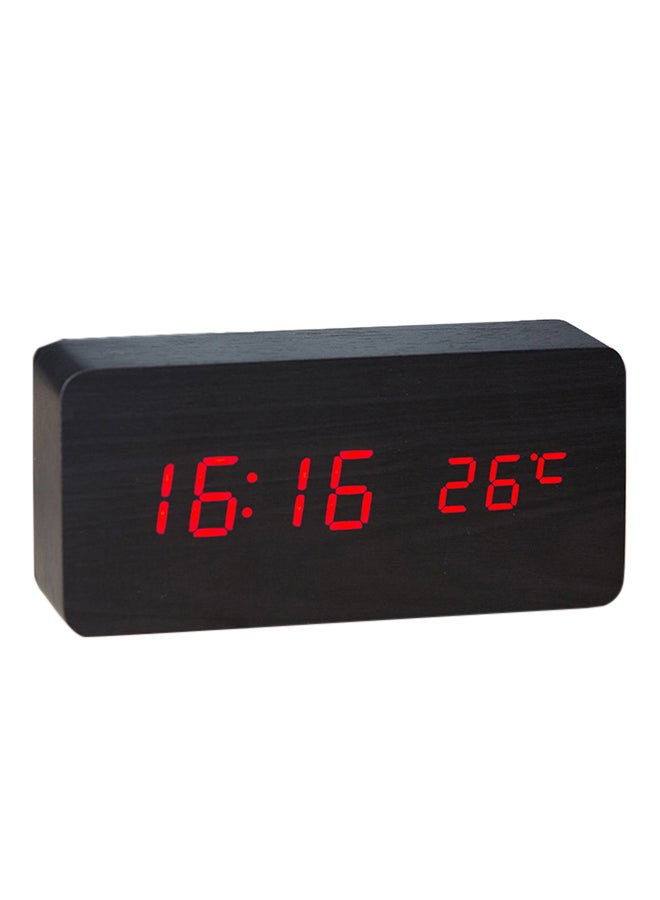 Digital LED Desk Clock Black 15x4x7cm