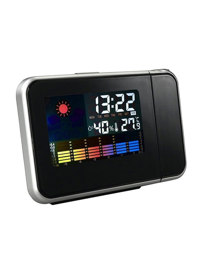 LED Digital Alarm Clock Black/Silver 16x7x12centimeter