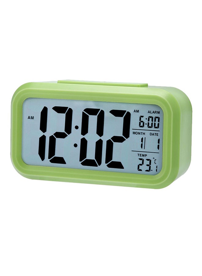 LED Digital Electronic Alarm Clock With Calendar And Thermometer Green