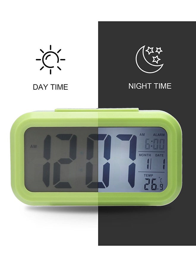 LED Digital Electronic Alarm Clock With Calendar And Thermometer Green