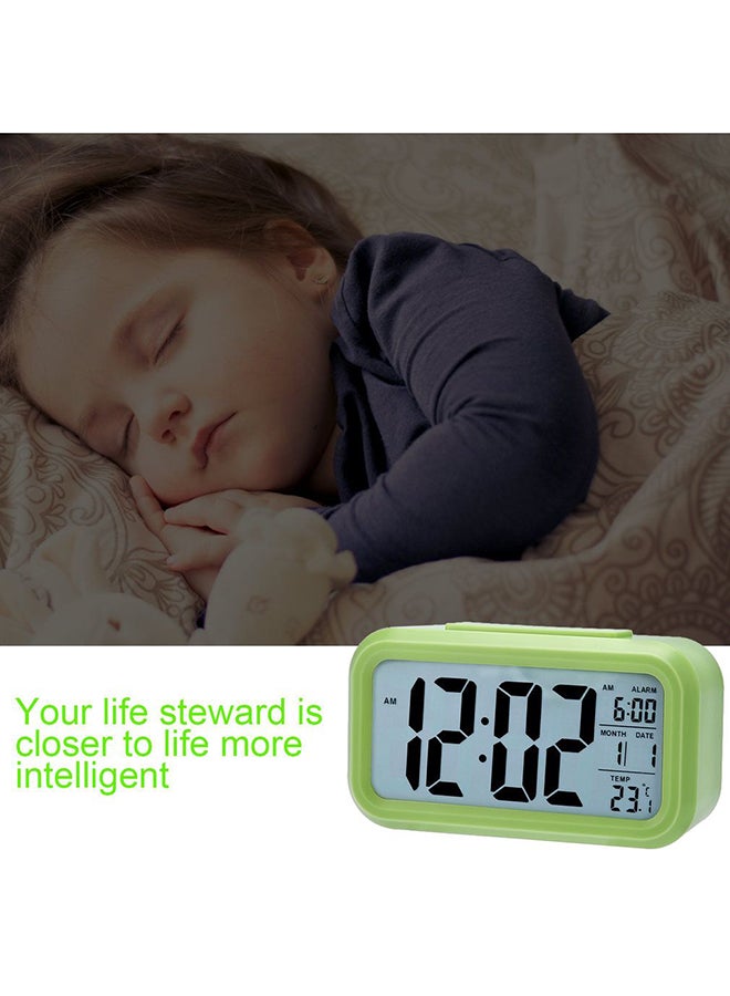 LED Digital Electronic Alarm Clock With Calendar And Thermometer Green