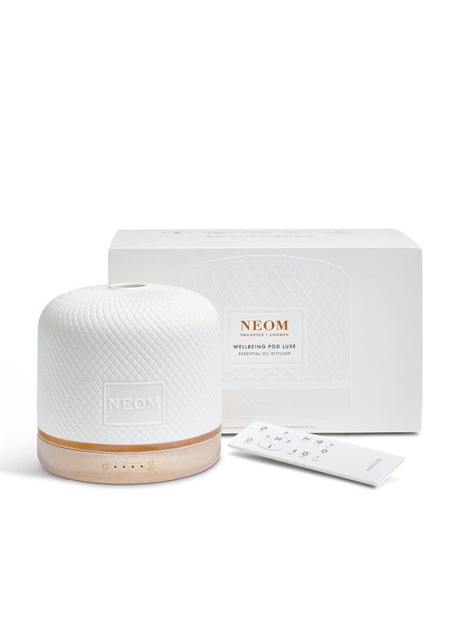 NEOM – Wellbeing Pod Luxe | Premium Ceramic Ultrasonic Essential Oil Diffuser, 350ml | Ceramic Cover, Remote Control, LED Light & Timer | Aromatherapy Diffuser | Home Fragrance…