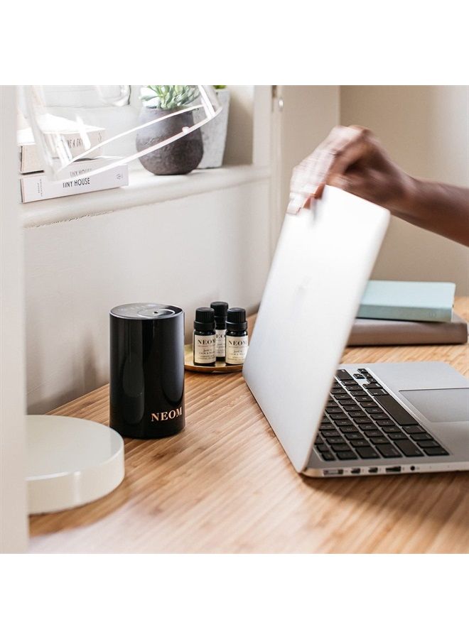 NEOM – Portable Wellbeing Pod Mini Essential Oil Diffuser Black | Rechargeable USB & Waterless | Aromatherapy Oil Diffuser for Small Spaces