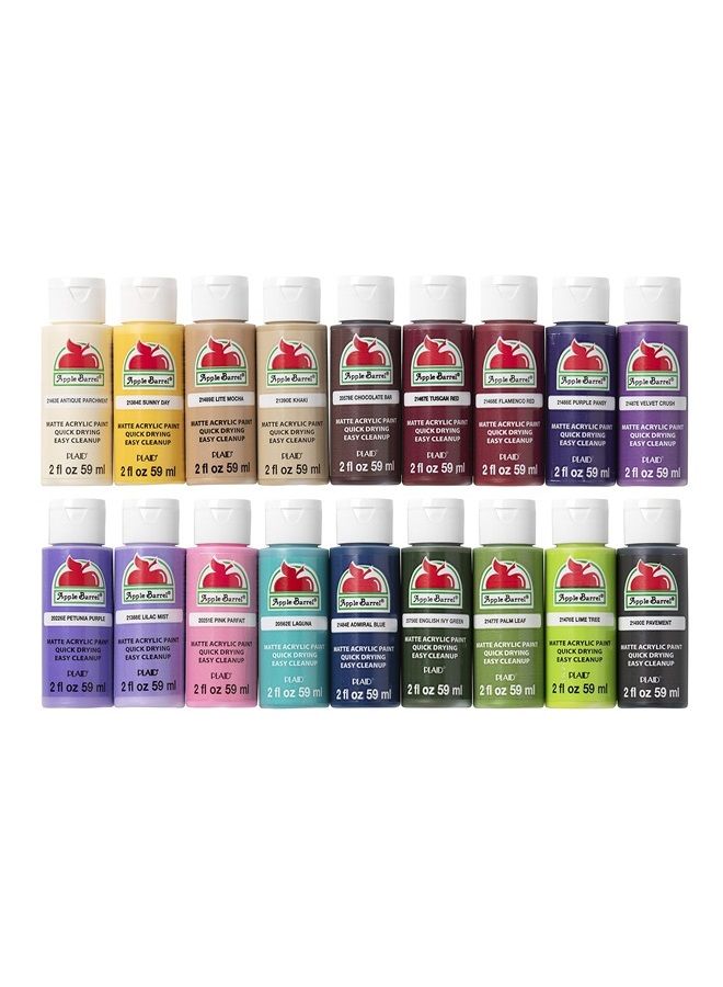 PROMOABII Matte Finish Acrylic Craft Paint Set Designed for Beginners and Artists, Non-Toxic Formula That Works on All Surfaces, 2 Fl Oz (Pack of 18), 18 Colors May Vary, Count