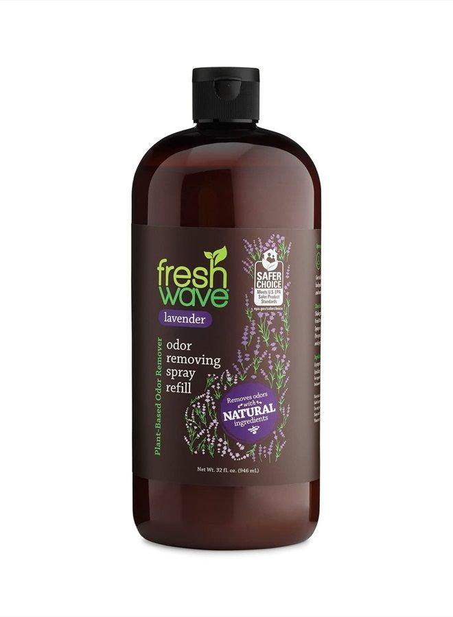 Lavender Odor Eliminator Spray & Air Freshener Refill, 32 fl. oz. | Original Scent Spray Refills For Up To 4 8oz. Spray Bottles | Safer Odor Relief | Natural Plant-Based Odor Eliminator