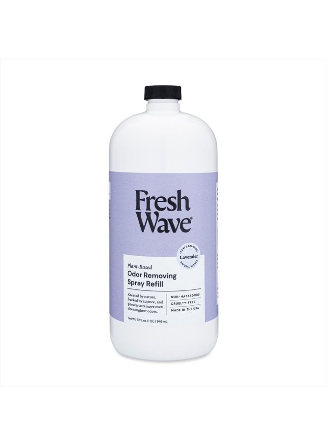 Lavender Odor Eliminator Spray & Air Freshener Refill, 32 fl. oz. | Original Scent Spray Refills For Up To 4 8oz. Spray Bottles | Safer Odor Relief | Natural Plant-Based Odor Eliminator