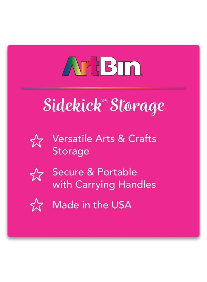 6815AG Mini Sidekick Carrying Case, Portable Art & Craft Organizer with Handle, [1] Plastic Storage Case, Clear