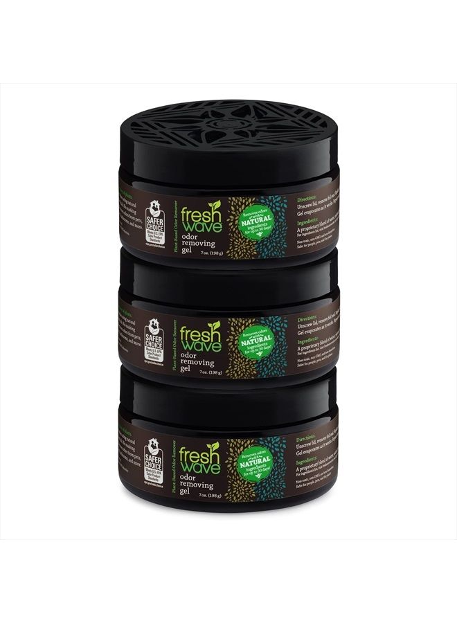 Odor Removing Gel, 7 oz. | Pack of 3 | Odor Absorbers for Home | Safer Odor Relief | Natural Plant-Based Odor Eliminator | Every 7 oz. lasts 15-30 Days | For Cooking, Trash & Pets