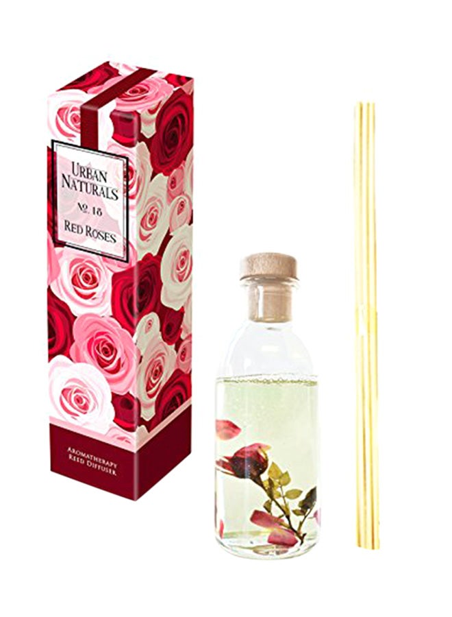 Red Roses Reed Diffuser Gift Set Floral Air Freshener bathrooms, Kitchen & Bedroom Multicolour 5.25X2X2 inch