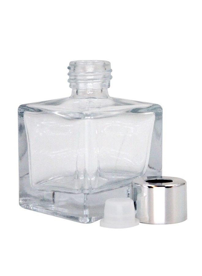 Glass Diffuser Bottles with Silver Caps Refillable Diffuser Bottles Set of 4-2.5