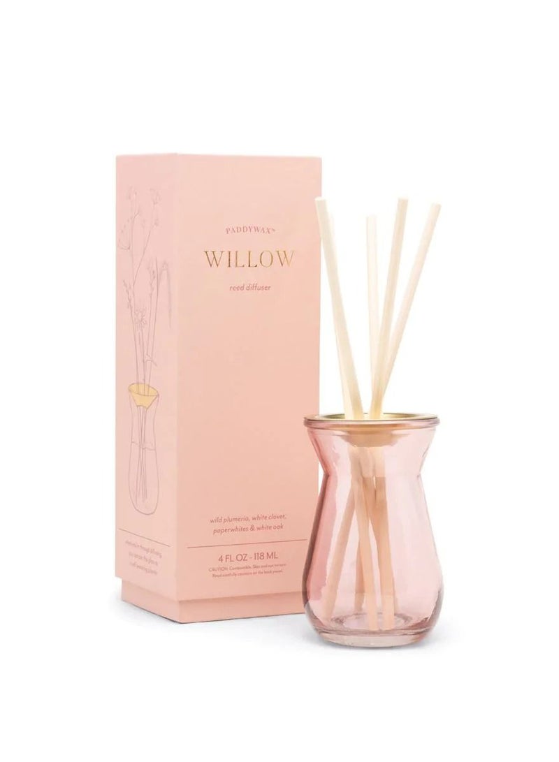 Flora Bulb 4fl oz Pink Glass Diffuser Willow