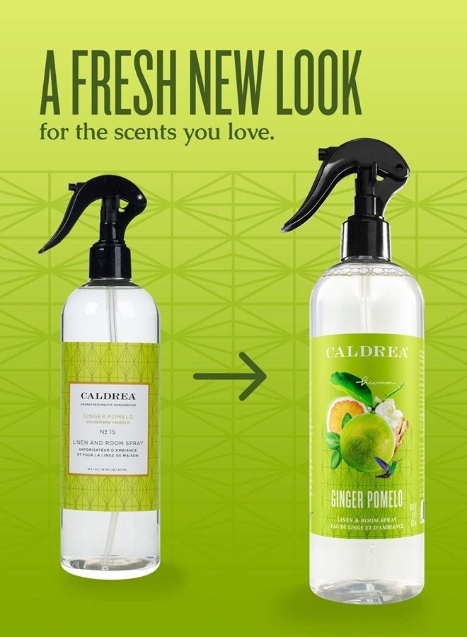 Linen and Room Spray Air Freshener, Made with Essential Oils, Plant-Derived and Other Thoughtfully Chosen Ingredients, Ginger Pomelo Scent, 16 oz (Packaging May Vary), 666567