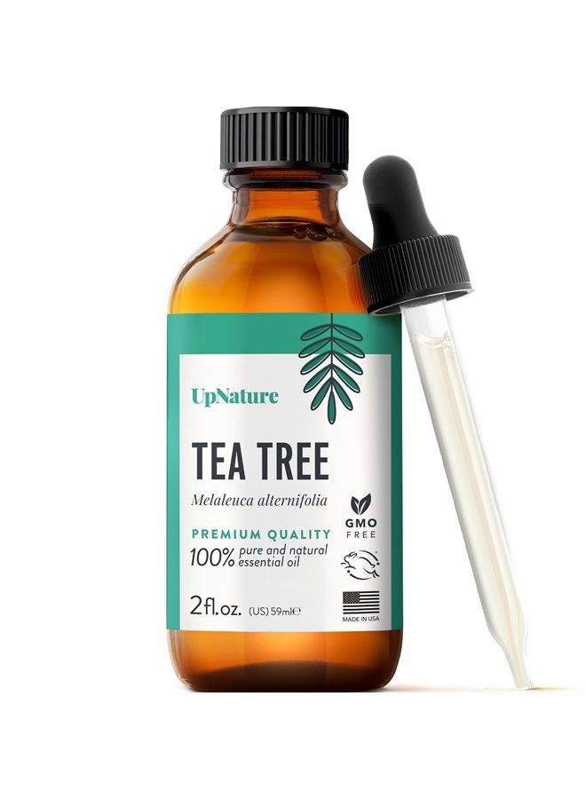 Tea Tree Essential Oil - 100% Natural & Pure, Undiluted, Premium Quality Aromatherapy Oil Tea Tree Essential Oil for Skin Care, Hair Growth Serum & Healthy Toenail, 2oz