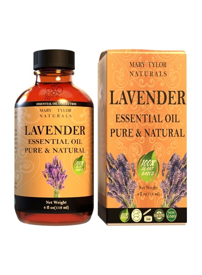 Lavender Essential Oil (4 oz) Premium Therapeutic Grade, 100% Pure and Natural, Perfect for Aromatherapy, Diffuser, DIY by Mary Tylor Naturals