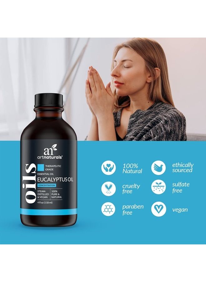 ArtNaturals 100% Pure Eucalyptus Essential Oil - (4.0 Fl Oz / 118ml) - Therapeutic Grade Natural Oils