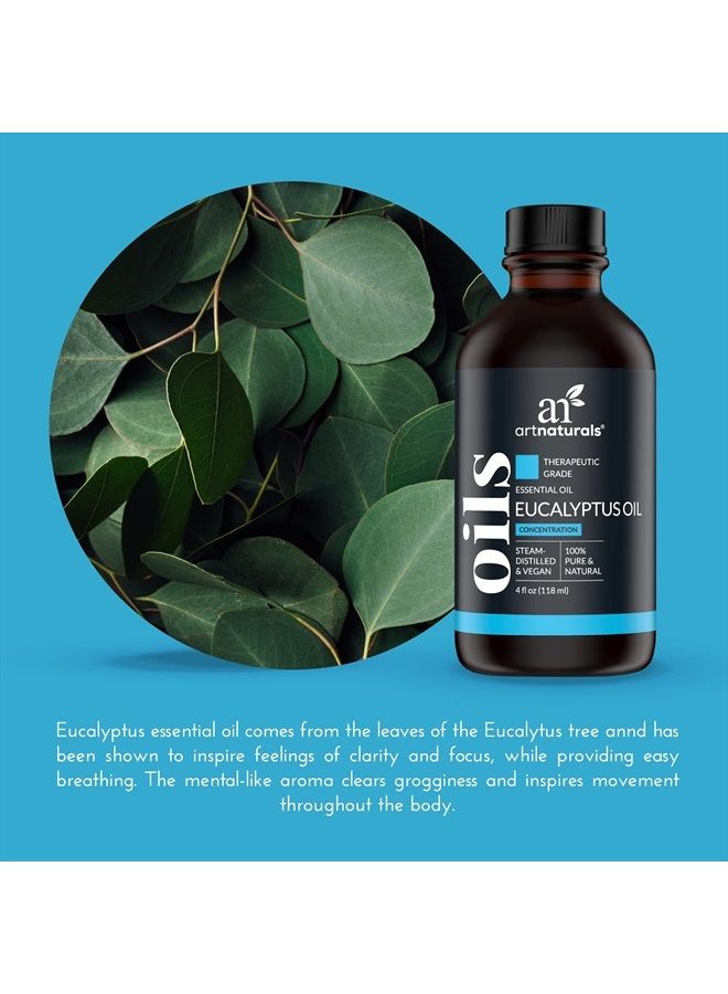 ArtNaturals 100% Pure Eucalyptus Essential Oil - (4.0 Fl Oz / 118ml) - Therapeutic Grade Natural Oils