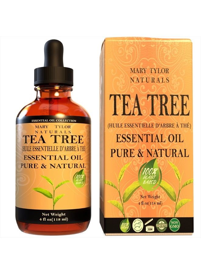Tea Tree Essential Oil (4 oz) Premium Therapeutic Grade, 100% Pure and Natural, Perfect for Aromatherapy, Diffuser, DIY by Mary Tylor Naturals