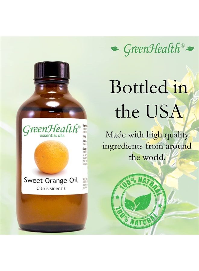 Sweet Orange Essential Oil 4 fl oz (118 ml) Glass Bottle w/Glass Dropper – 100% Pure Essential Oil