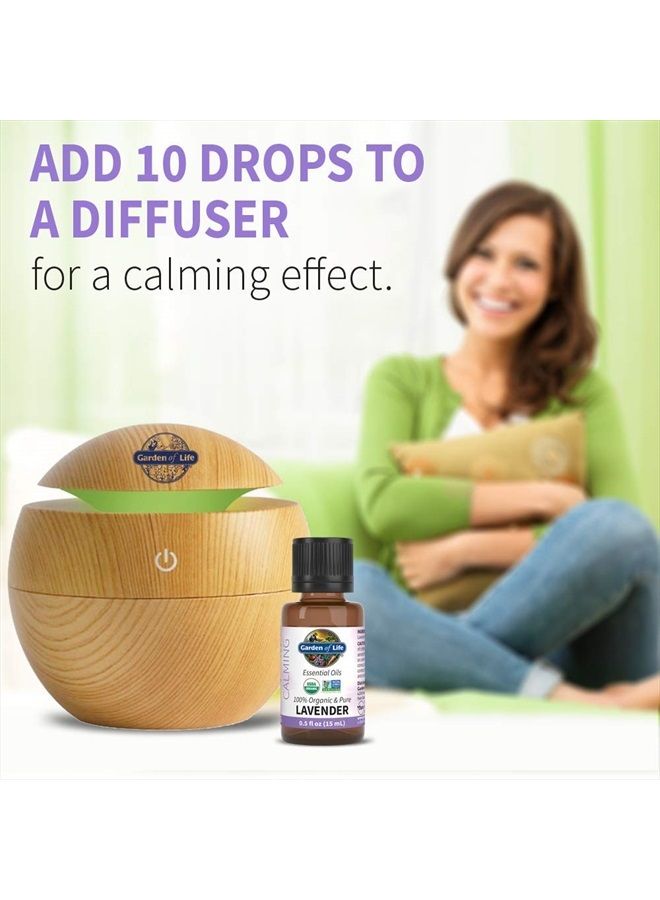 Essential Oil, Lavender 0.5 fl oz (15 mL), 100% USDA Organic & Pure, Clean, Undiluted & Non-GMO - for Diffuser, Aromatherapy, Meditation, Skincare, Sleep - Calming, Relaxing, Soothing