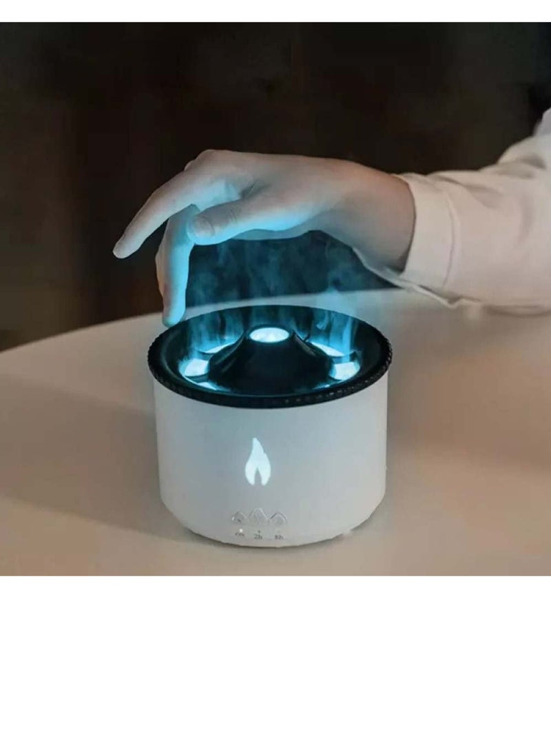 Flame Aroma Diffuser Night Light Humidifier White